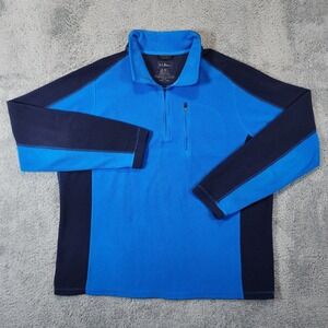 LL Bean 1/4 Zip Fleece Pullover Mens XL Tall Blue Jacket Hiking Outdoors Trail